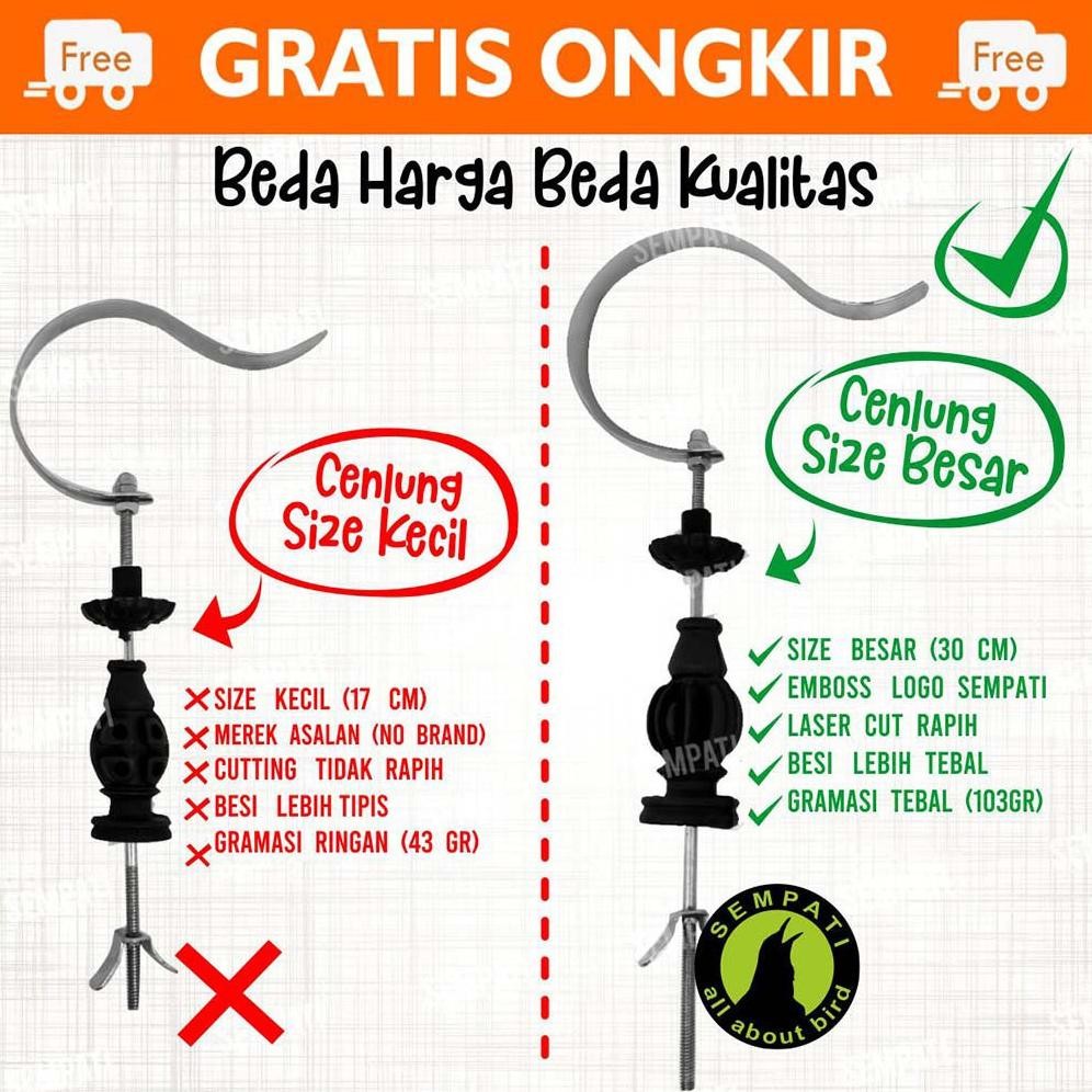 GANTUNGAN CENLUNG BESAR SEMPATI GANTUNGAN SANGKAR KANDANG BURUNG MURAI KOTAK LOVEBIRD PLAT GCBSM