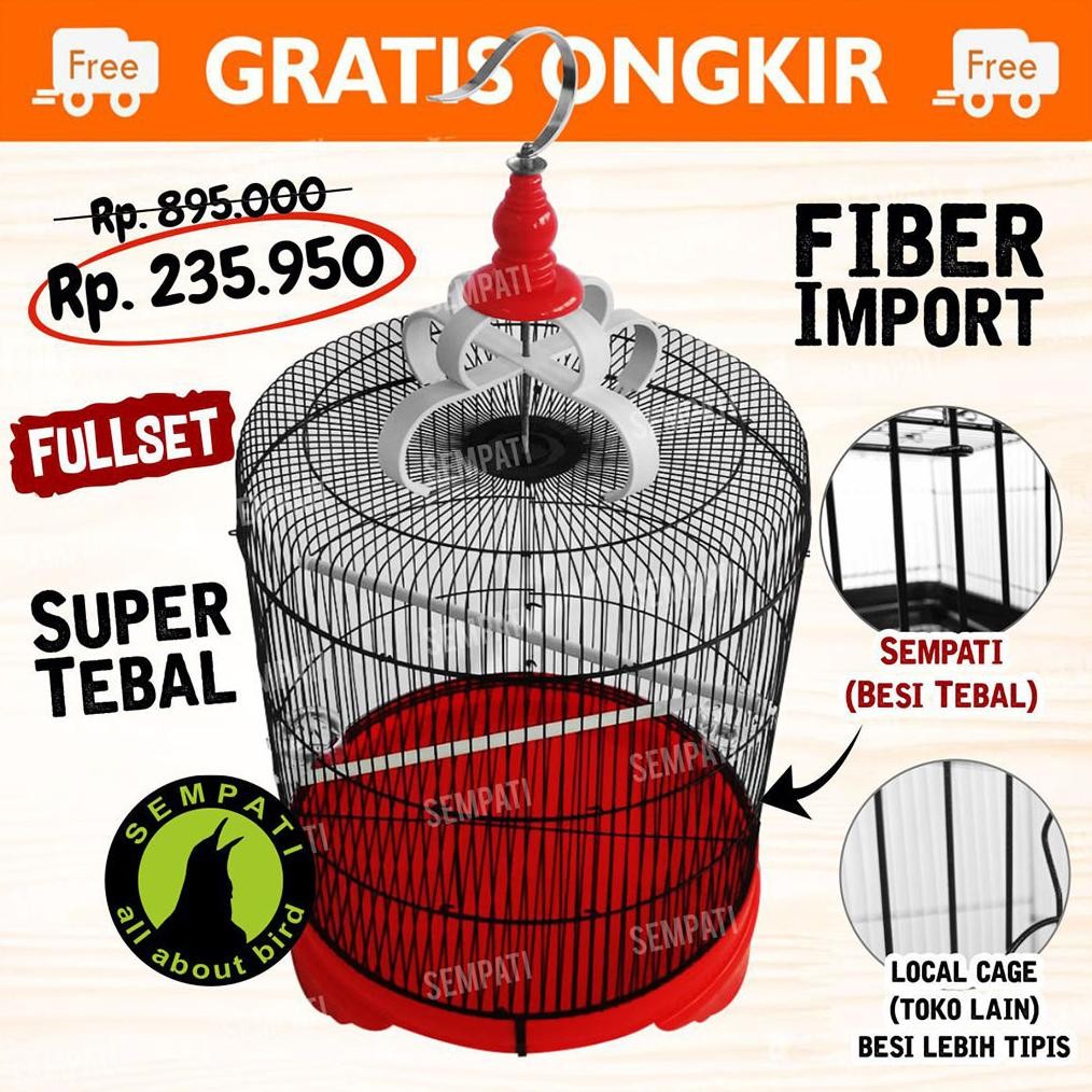 Sangkar Murai Import Jumbo Kandang Burung Murai Jalak Kacer Cucak Hijau Import Besi Tebal Fullset Di