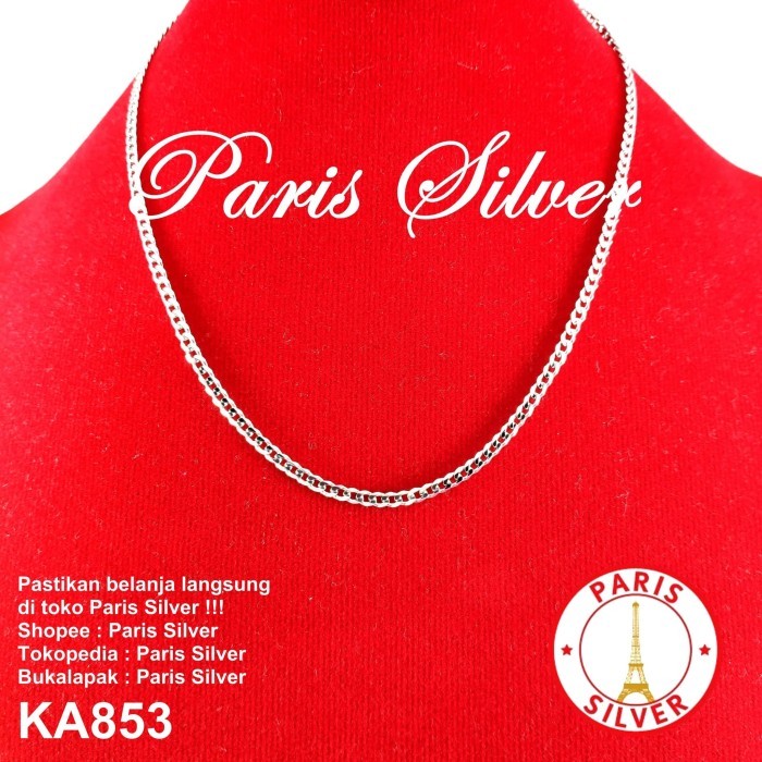 Kalung Anak Rantai Sisik Naga Silver Perak 925 Lapis Emas putih