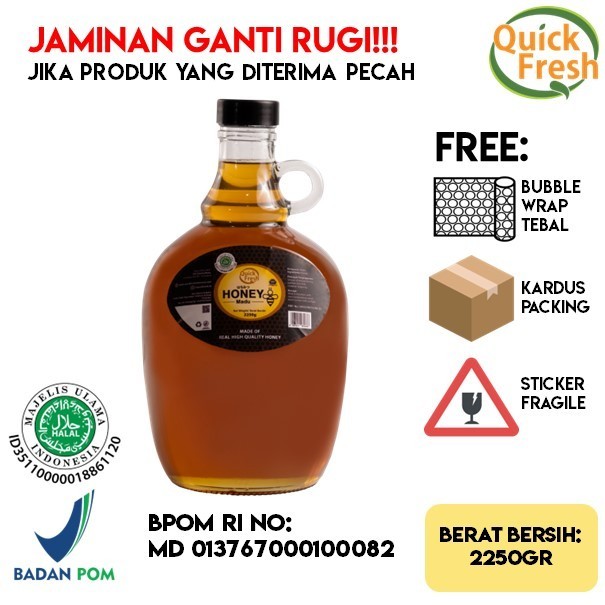 

JUAL Quick Fresh Honey / Madu Murni Asli 2250gr (Antique Bottle)
