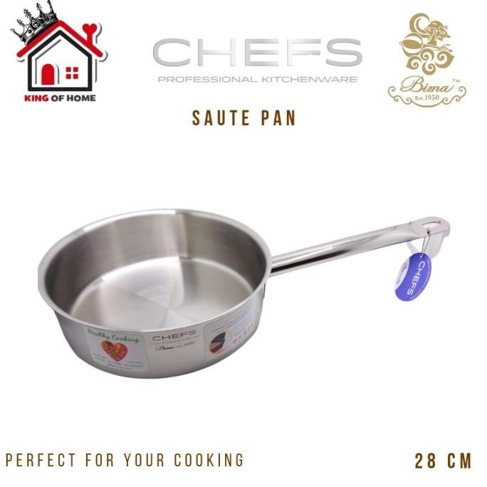 Bima Chefs Saute Pan 28cm 3ply Sus 304 Penggorengan Induksi BP1901028