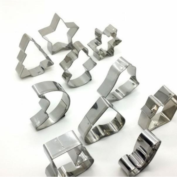 

Cookie Cutter Christmas 10Pc Stainless Steel Cetakan Kue Kering Natal
