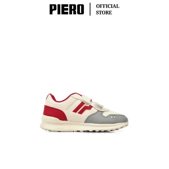 Piero Sepatu Sneakers anak Jogger Jr Off White Red Grey PIE210000053