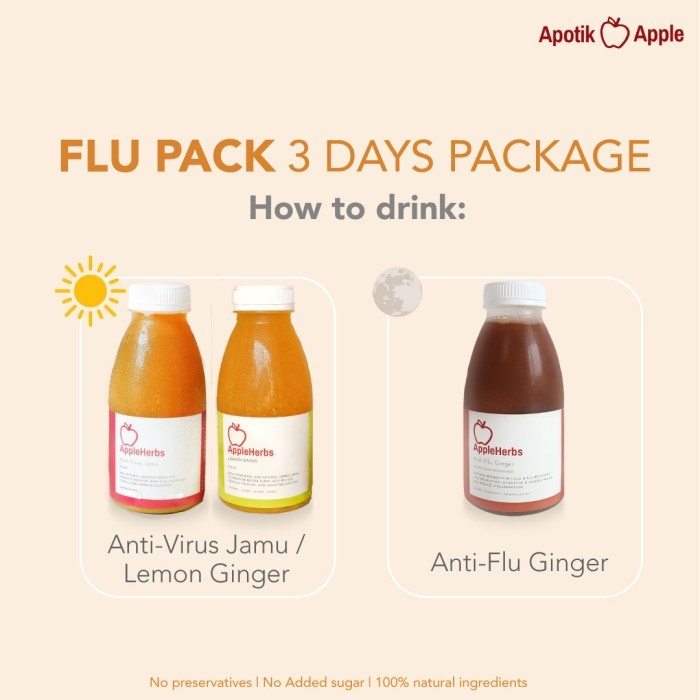 

Stok Terbatas! Flu Pack By Appleherbs - 3 Days Package