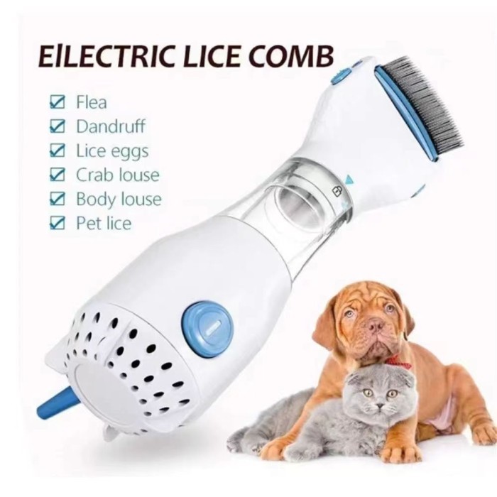 TERBARU Sisir Kutu Elektrik untuk Kucing Anjing - Sisir Penghilang Kutu Bulu Anabul - Elektrik UV