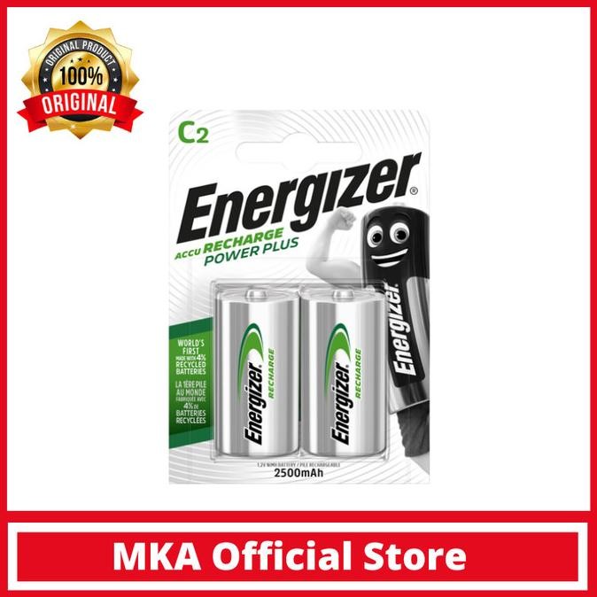 

TERSEDIA ENERGIZER POWER PLUS C HR14 2500MAH RECHARGEABLE BATTERIES | 2 PACK