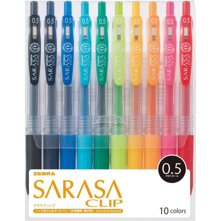 

BEBAS ONGKIR - Zebra Sarasa Clip Gel Ballpoint Pen 0.3 0.4 0.5 0.7 10 Color Set