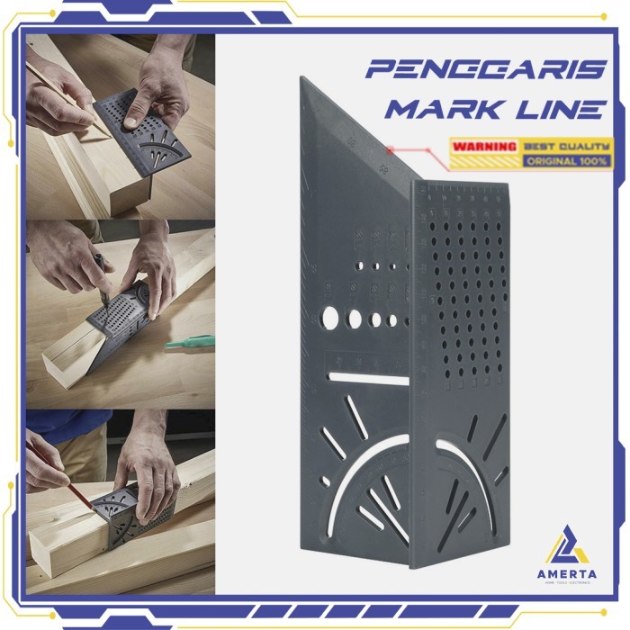 

TERMURAH - Penggaris Siku Segitiga 3DMiter Angle Ruler