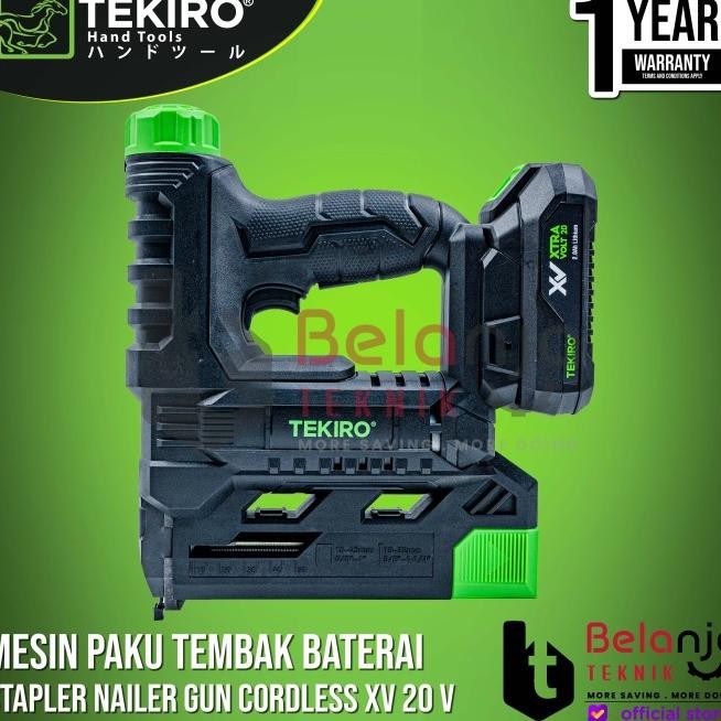 

Tekiro Stapler Nailer Gun Cordless Xv 20 V Mesin Paku Baterai