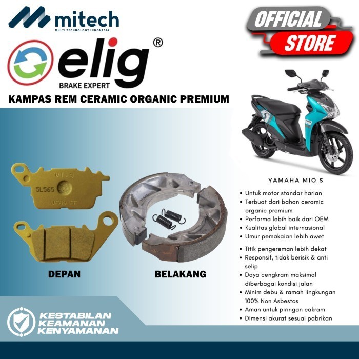 Elig Kampas Rem Depan & Belakang Motor Yamaha Mio S - SCM-Y14B & EM349
