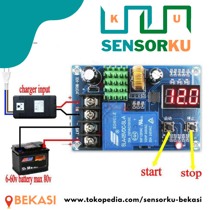 Xh M604 Modul Controller Charger Otomatis Cut Off Aki Baterai 6-60V