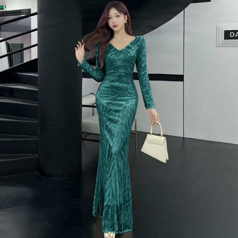 Noble Banquet Elegant Host High-Grade Fishtail Toast Dress Bride