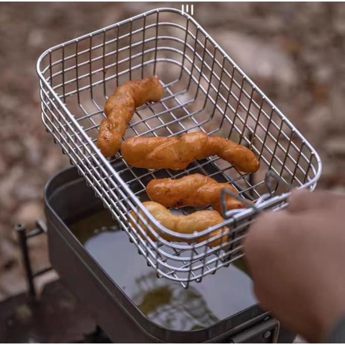 CAMPINGMOON S-1218 Fry Basket Tirisan Stainless Messtin Nesting Camping Outdoor