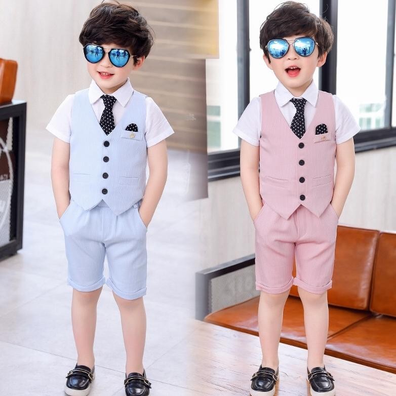 Gior Harry Tuxedo Vest/ Tuxedo Vest Anak Laki Laki/ Setelan Kemeja Anak/ Setelan Baju Pesta Anak Lak