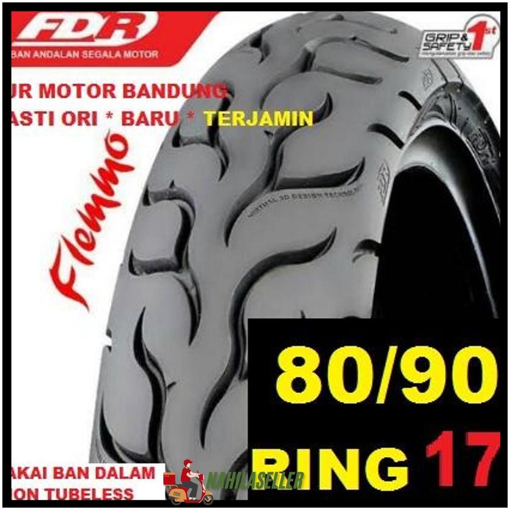 Ban Belakang Standar Motor Bebek Fdr Flemmo 80/90 Ring 17 Ban Motor Supra X Vega Jupiter Z Satria Sm