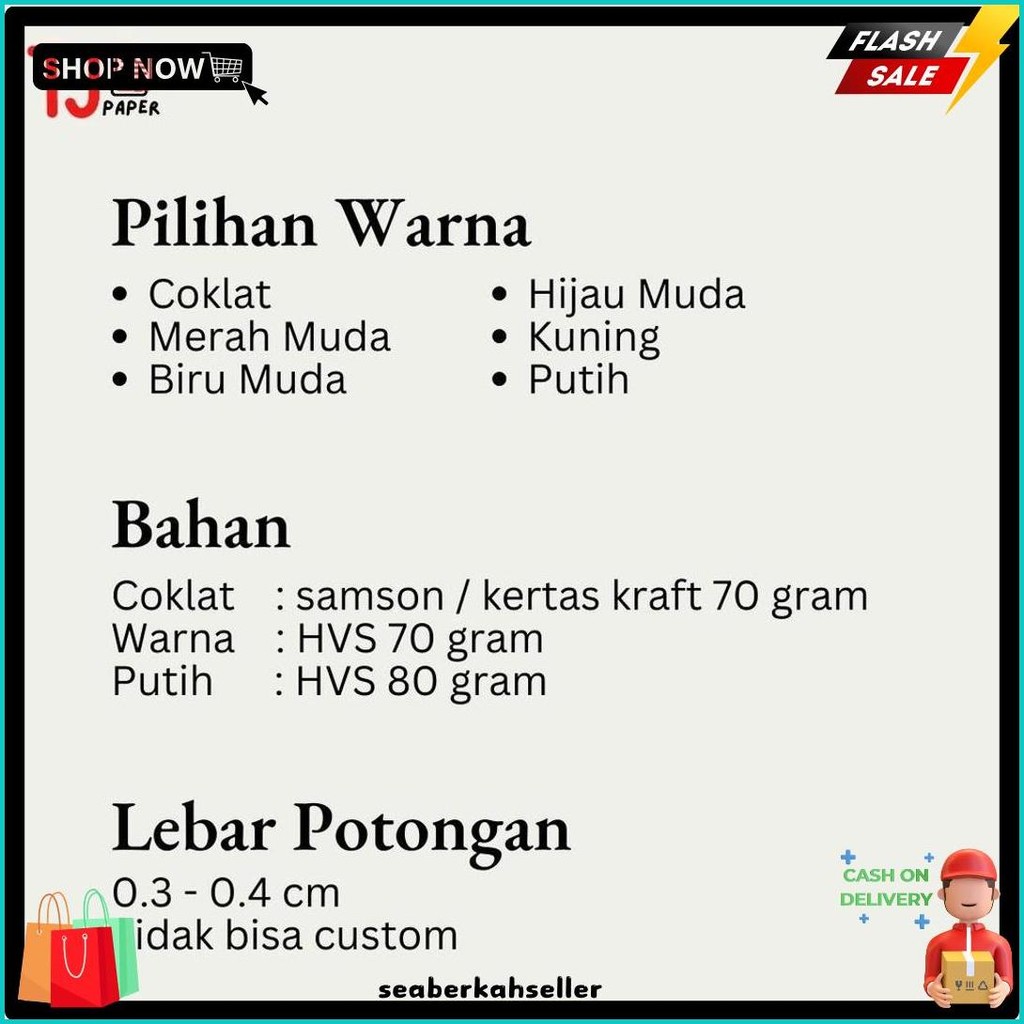 

(1 Kg) Kertas Serut / Kertas Cacah / Shredded Paper Termurah : Filler Hampers, Gift Box, Kado Lebaran, Idul Fitri, Natal, Ulang Tahun. (Coklat, Putih, Kuning, Hijau, Pink / Merah Muda, Biru) (Lagi Diskon)