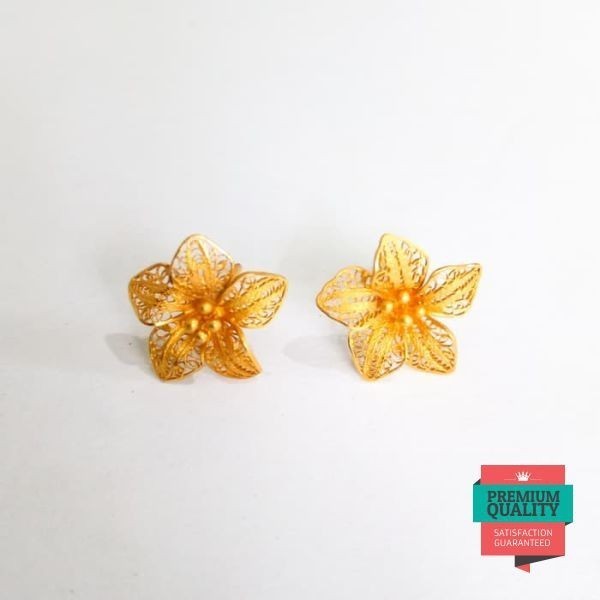 Terlaris Giwang Kendari Bunga Elegant Emas Asli Keren