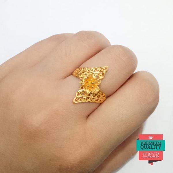 Promo Promo cincin emas asli kadar 700 model kendari bunga 2 warna Elegan Elegan