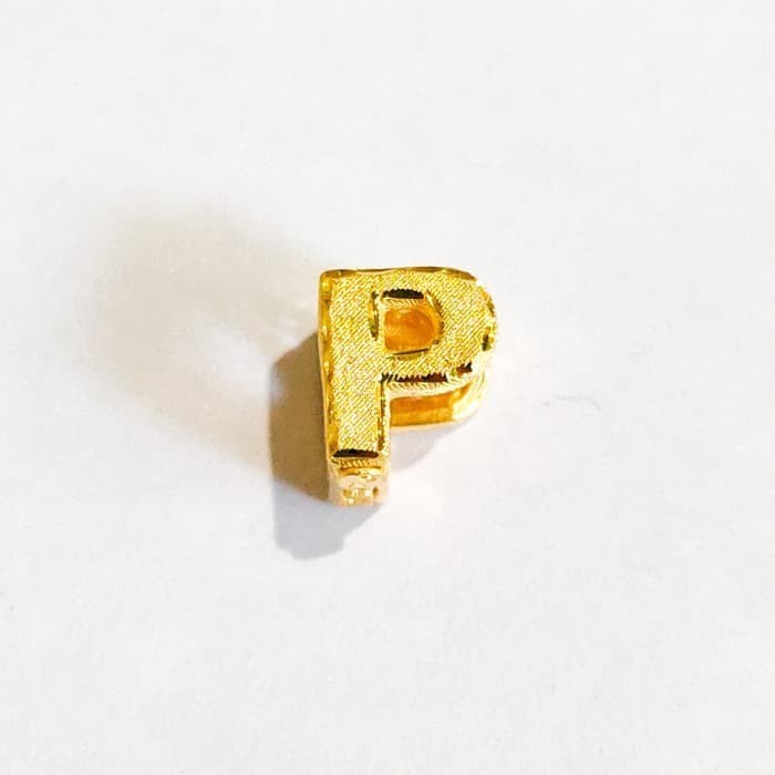 Terlaris Liontin Inisial Huruf P emas asli Elegan
