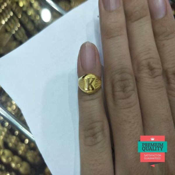 Terlaris Cincin anak emas asli kadar 700 huruf k Elegan
