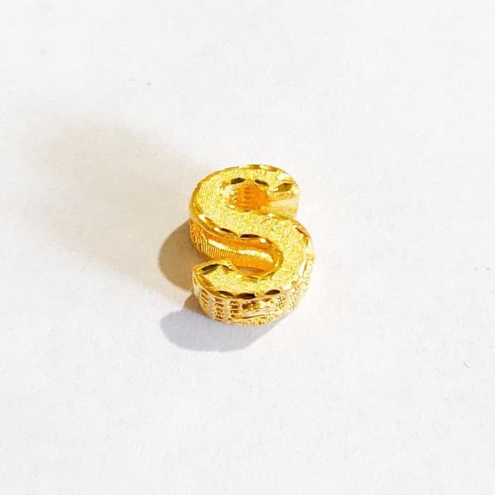 Murah Liontin Inisial Huruf S elegant Emas asli Keren