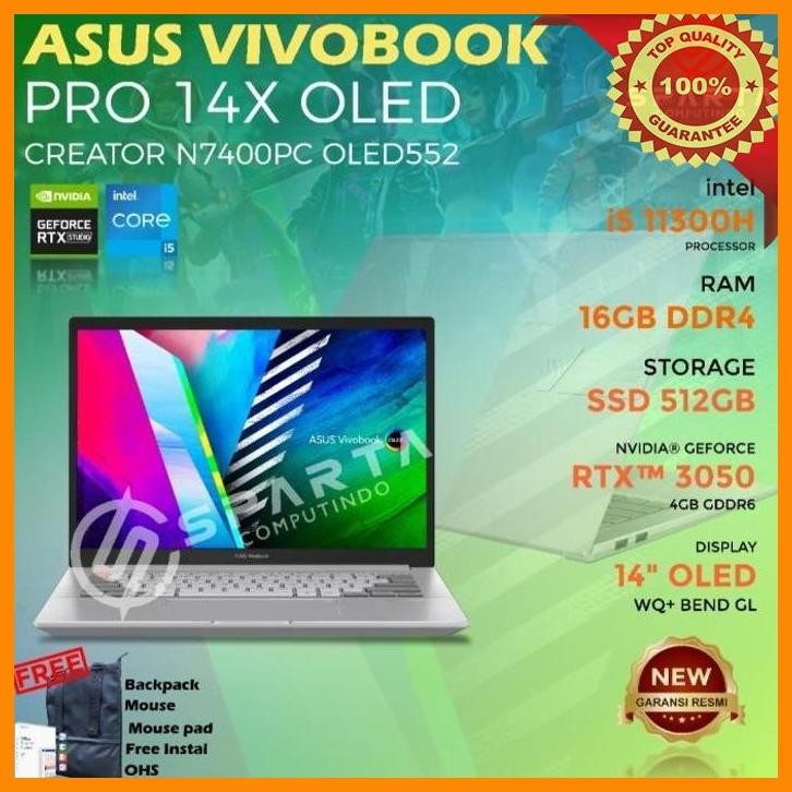 (CVS) LAPTOP NEW ASUS VIVOBOOK PRO 14X OLED N7400PC CORE I5 RAM 16 GB