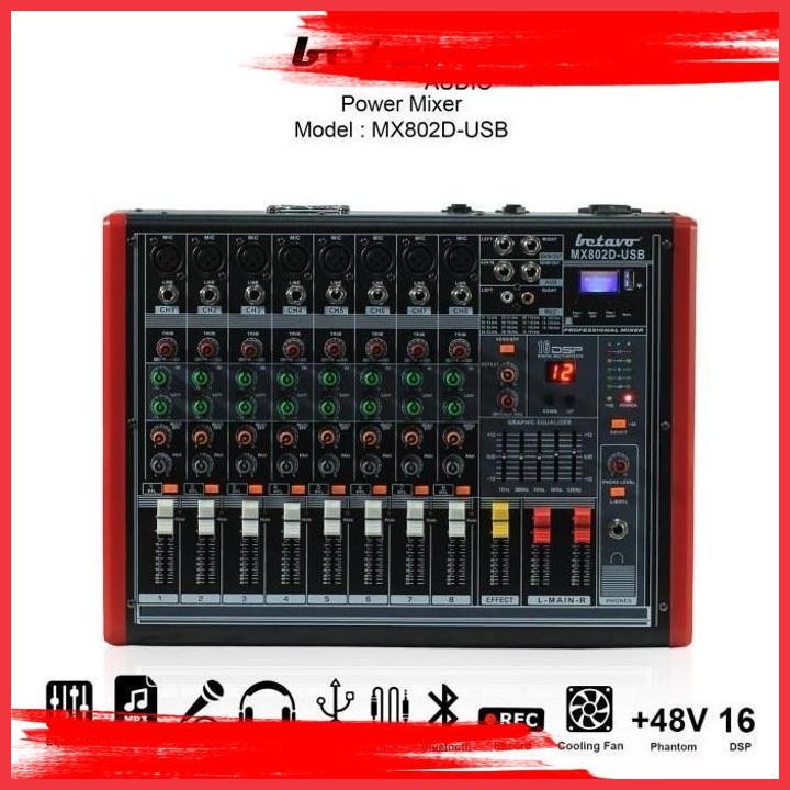 (SOU) BETAVO AUDIO POWER MIXER MX802D-USB