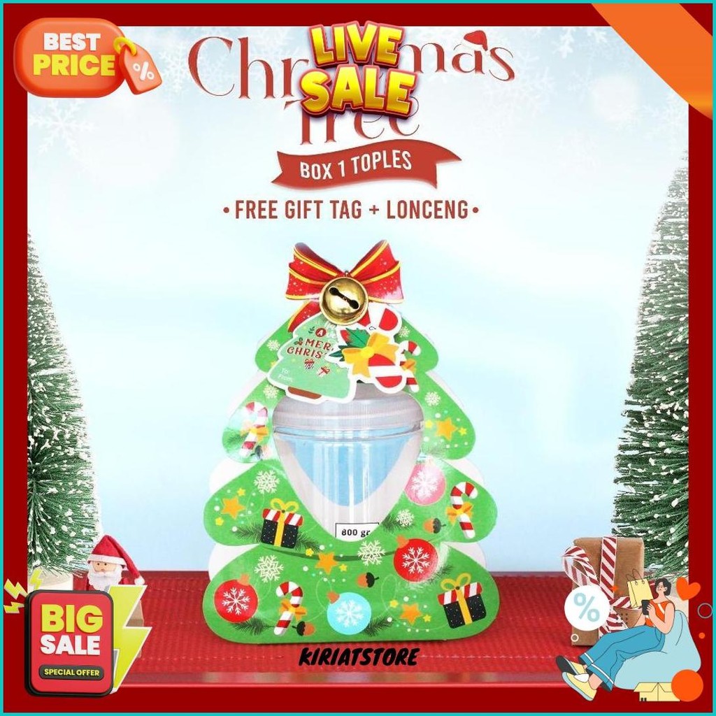 

10 Pcs Box Natal - Christmas Tree 1 Toples Uk 15X9X22 Cm Murah