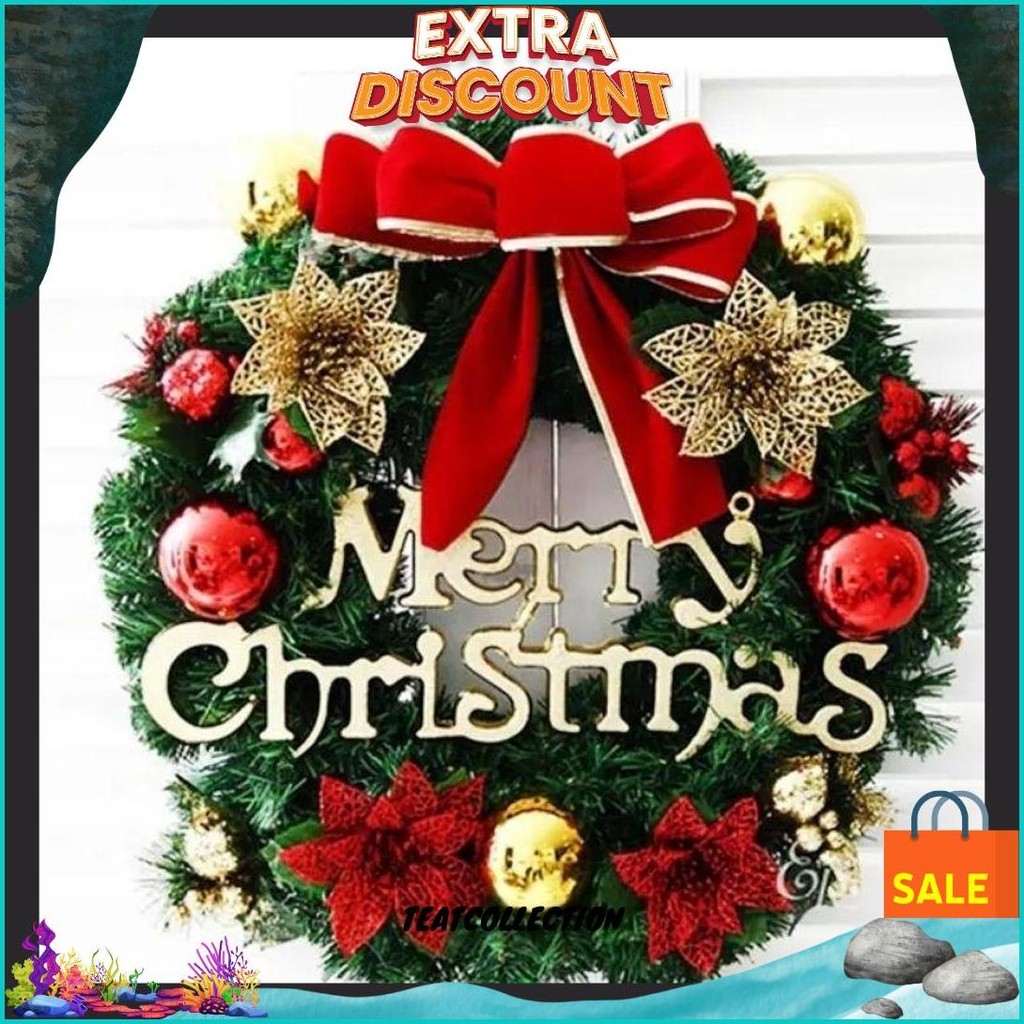 Garland Natal Dekorasi Pintu 30 Cm Ornamen Natal Garland Pintu Sale