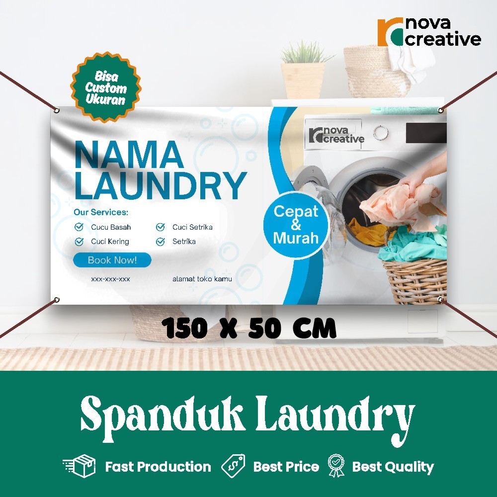 Jasa Print Spanduk Laundry Profesional Spanduk Custom Free Desain