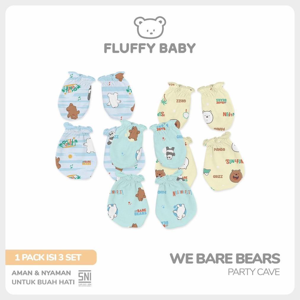 FLUFFY Sarung Tangan dan Kaos Kaki WE BARE BEARS (Isi 3 Psng) STK WPP NEWBORN