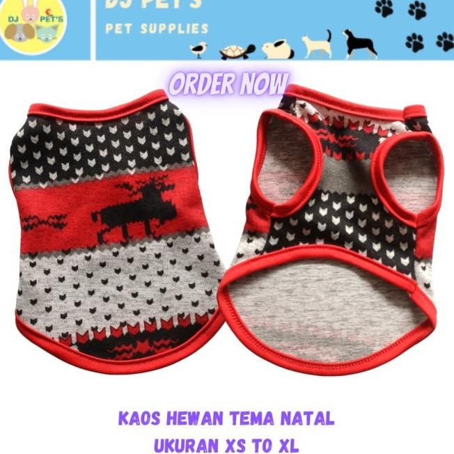 D3S D3S BAJU NATAL ANJING BAJU NATAL KUCING BAJU NATAL HEWAN KAOS