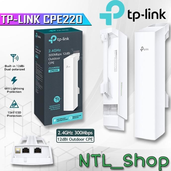 TERBARU - TP-LINK CPE220 OUTDOOR 2.4Ghz 300Mbps
