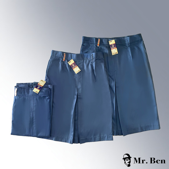 ROK SMA ABU BIRU PENDEK SPAN SERAGAM SEKOLAH MR BEN