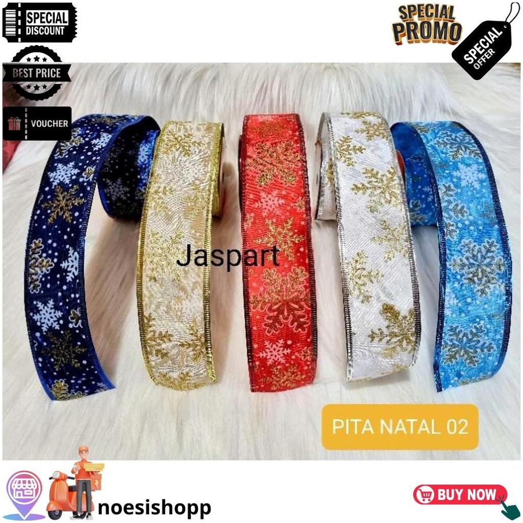 

Pita Glitter Natal Pinggir Kawat Pita Parcel Pita Christmas Pita Hiasan Cantik Lebar 5Cm Pita Natal D Gratis Ongkir