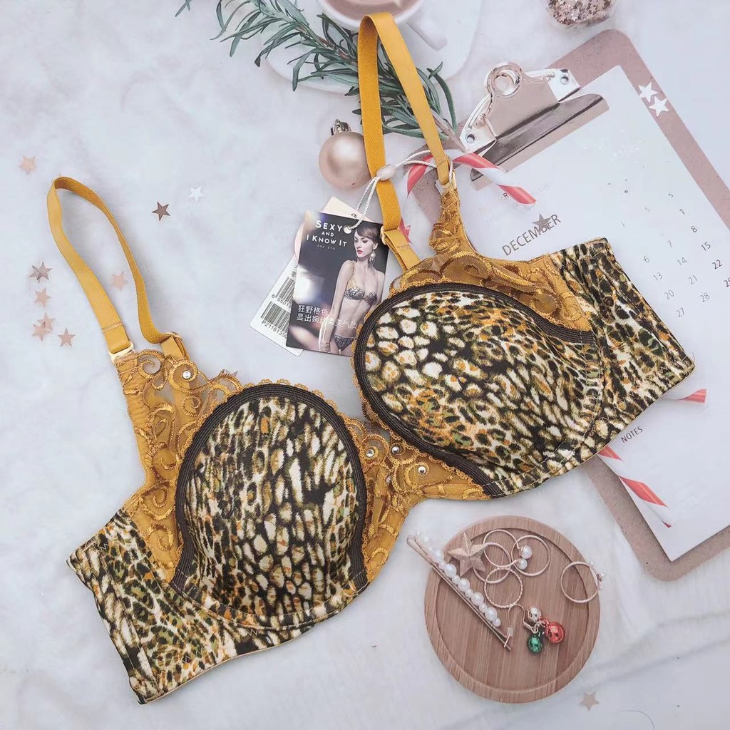 Bra Tipis Dapat Disesuaikan Motif Macan Tutul