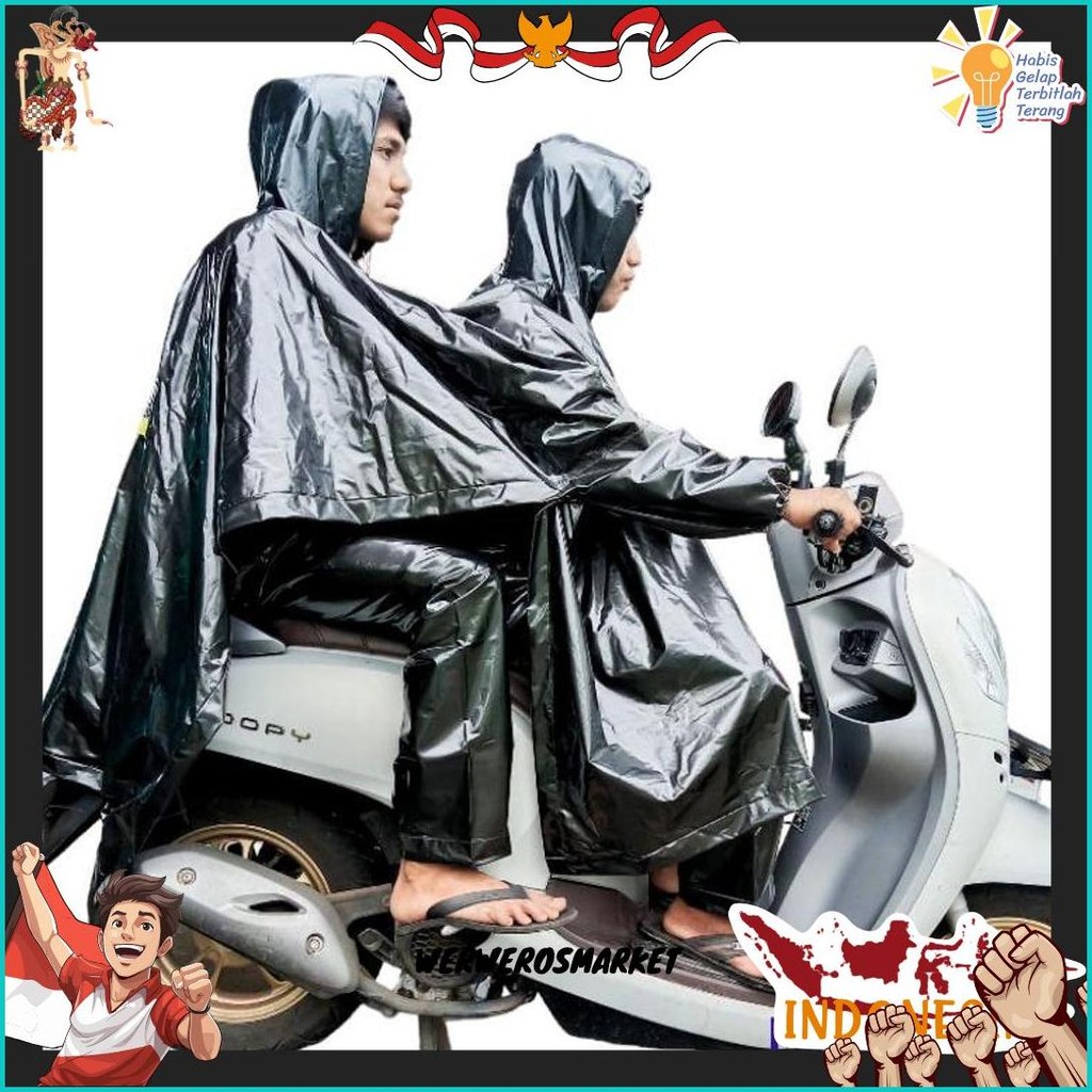 Jas Hujan Rotec Ponco 2 Kepala 2 Celana Brandie Jumbo Extra Jumbo Xxl Kilat