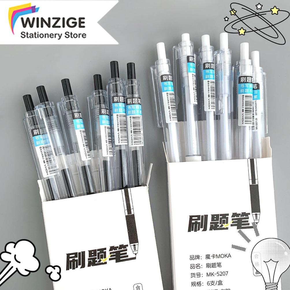 

Winzige 6pcs pulpen 0.5mm pulpen 1 pack pena pen gel lucu pulpen aesthetic retractable gel pens pen mekanik tinta hitam biru merah gel pen pulpen gel murah alat tulis stationery