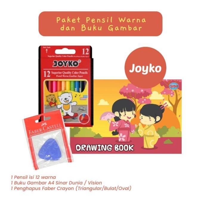

Paket Pensil Warna Buku Gambar A4 Back To School