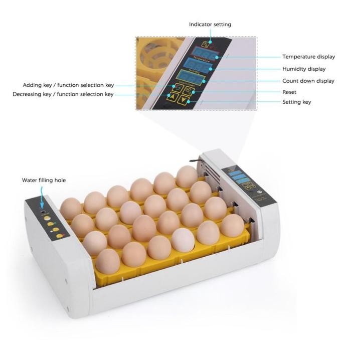 24 Egg Incubator Penetas Telur Hhd 24 Full Automatis