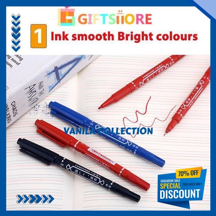 

[READY STOCK]GARIS GARIS PENA KECIL BERKEPALA DUA SPIDOL BERBASIS AIR ALAT TULIS LUKISAN NETRAL-GS INOVATIF