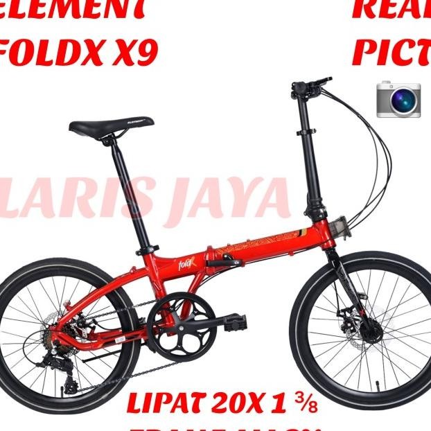 Sepeda Lipat Element Foldx X9 Frame Alloy , Lipat 20 Inch (20X1) Atau Sepeda Lipat 22 Inch Element