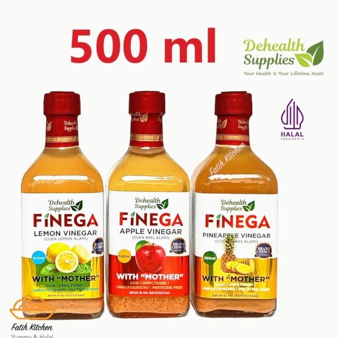 

HARGA DISKON Finega 500 ml (Botol Kaca) Vinega Cuka Apel / Nanas / Lemon
