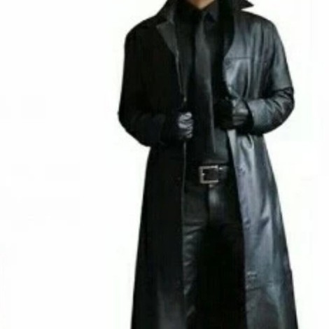 jaket jas jubah panjang kulit sintetis