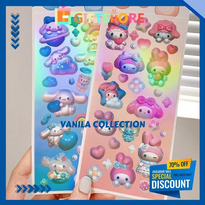 

SANRIO STIKER 3D BOTOL MINUM KUROMI SSTIKER LUCU GLITTER DEKORATIF ANJING MELODI POCHACCO DIY STIKER DEKORATIF SCRAPBOOK STICKER-GS PRAKTIS