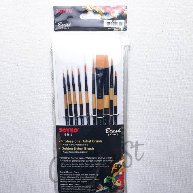 

TERMURAH - Kuas Lukis Set Joyko BR-9 (10 Pcs kuas) Professional Artist Brush