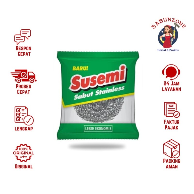 Sabut Spon Cuci Piring Susemi Stainless 40 gr