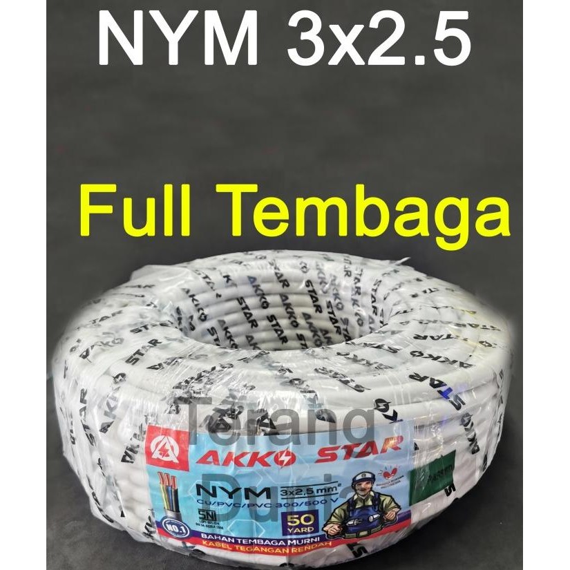 TERMURAH - Kabel Listrik NYM 3x2.5 Kabel Tunggal NYM 3x2.5 Akko Kabel Listrik 3x2