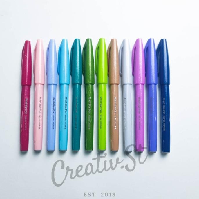 

Pentel Fude Touch Brush Sign Pen SES-15C NEW COLOR PART 1
