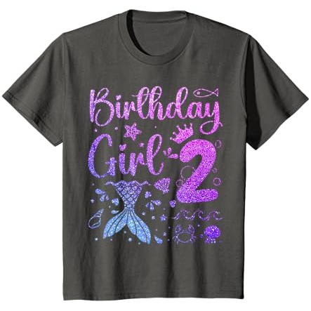 Kaos Mermaid Birthday Girls 2 Years Old Its My 2nd Bday Mermaid |g23obT3K|